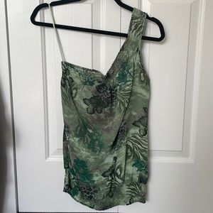 NWOT Guess Large Tropical Floral Printed Single Shoulder Tank Top